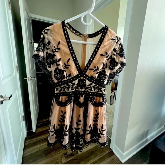 Embroidered Lace Barbiecore Romper - Picture 1 of 1